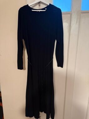 Vince Black Long Sleeve Midi Dress